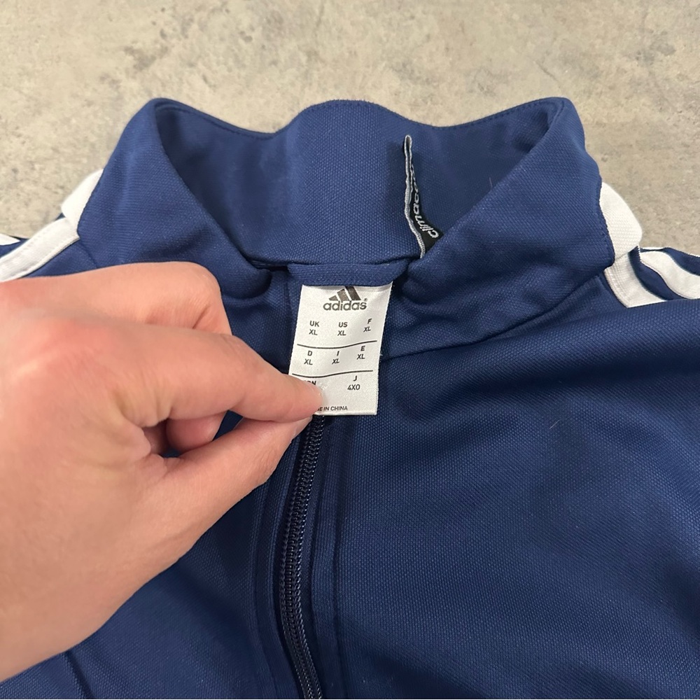 Vintage Adidas Track Jacket Men's XL Blue 3 Striped Y2K - Picture 6 of 11